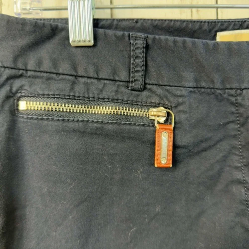 Michael Kors Women's Navy‎ Ankle Pants Gold Zip Pockets Stretch Career Size 8P